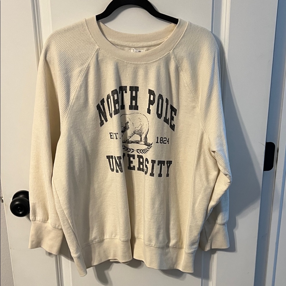 Maurices Cream North Pole University Graphic Sweatshirt